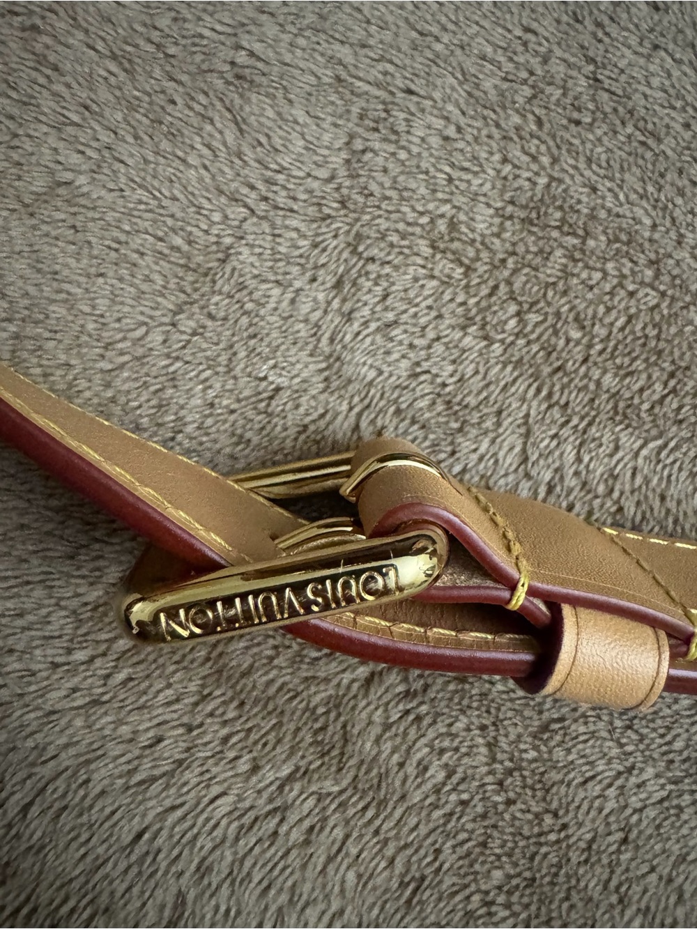 Louis Vuitton Brown Monogram Shoulder Bag with Tan Trim - Picture 7 of 8